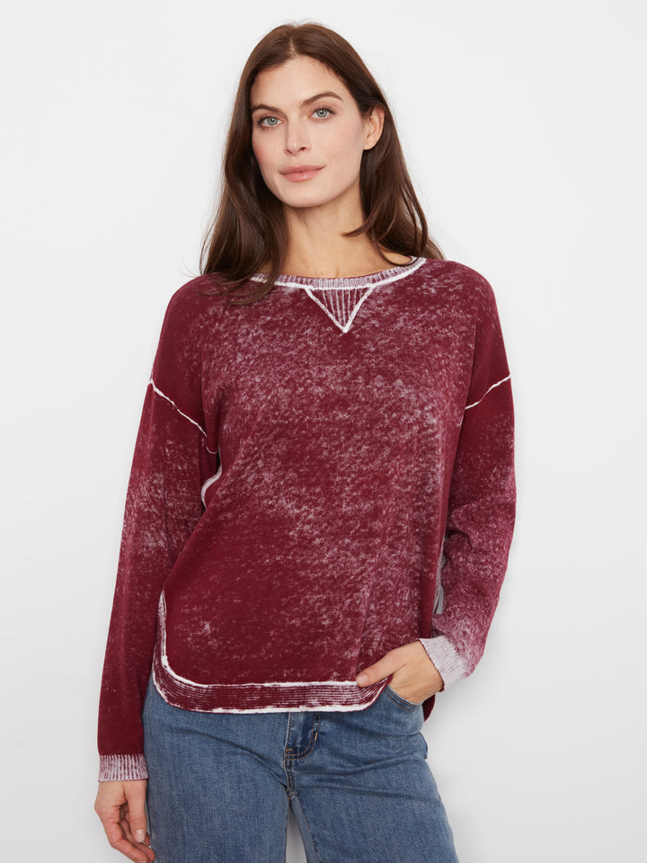 Long Sleeve Crew Neck Printed on Reverse Sweater