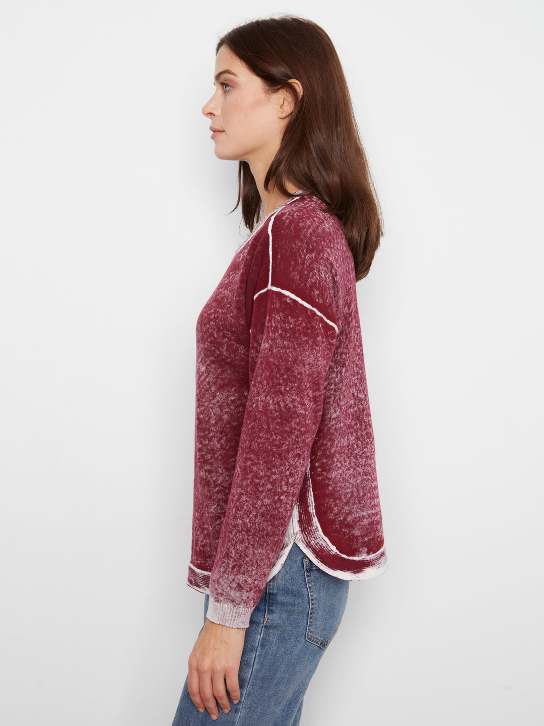 Long Sleeve Crew Neck Printed on Reverse Sweater