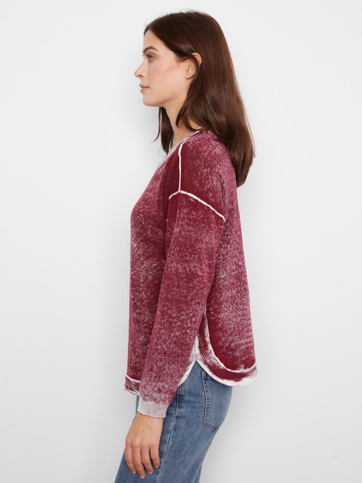 Long Sleeve Crew Neck Printed on Reverse Sweater