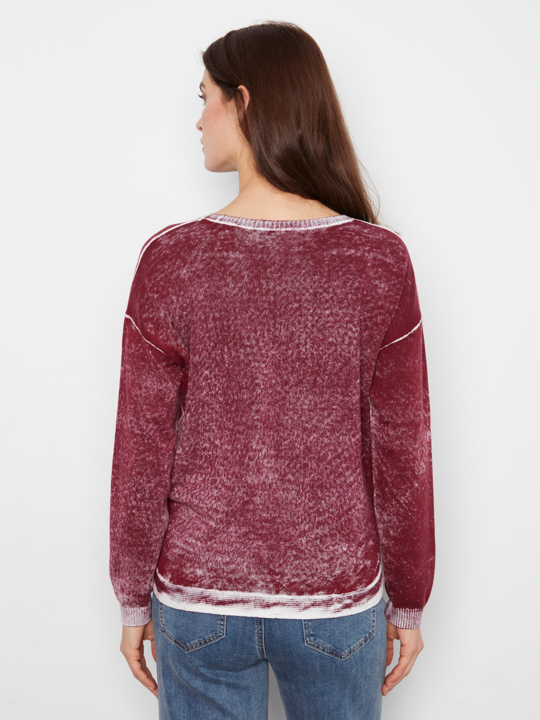 Long Sleeve Crew Neck Printed on Reverse Sweater