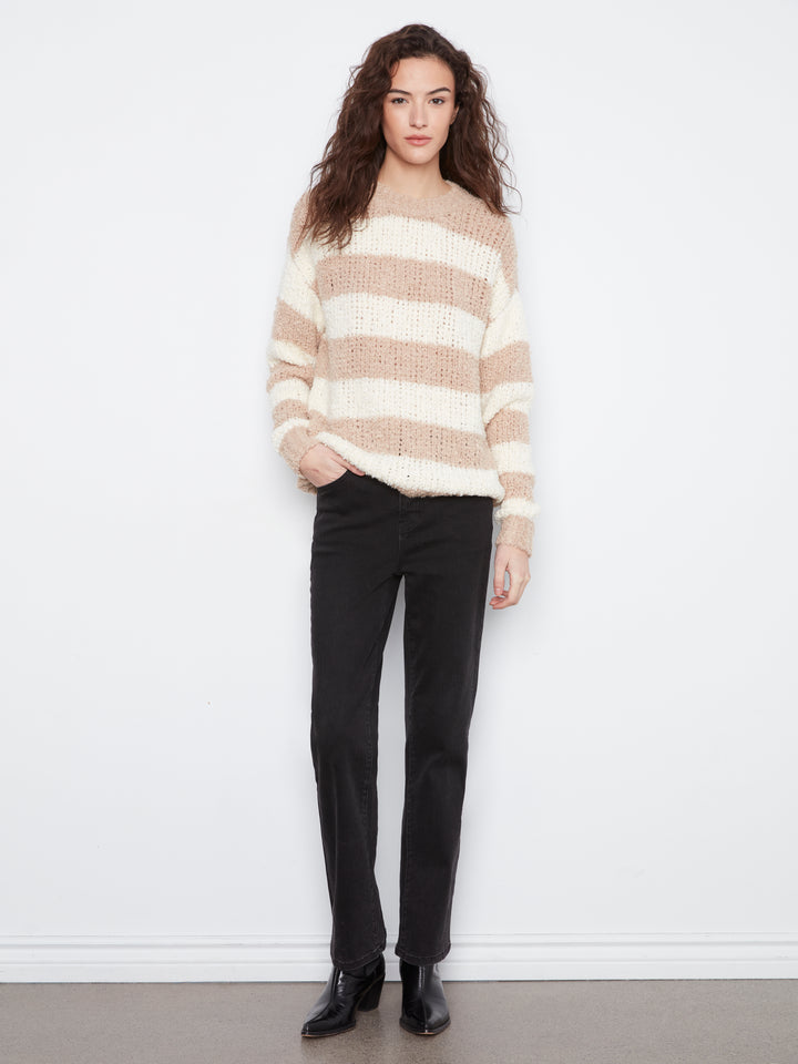 Striped Boucle Yarn Sweater