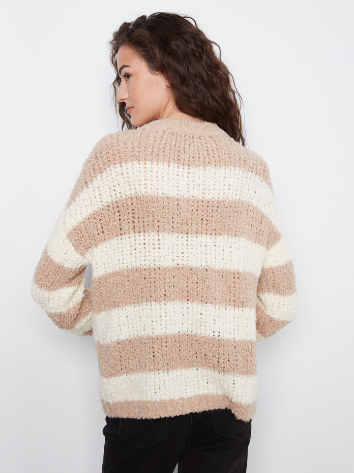 Striped Boucle Yarn Sweater