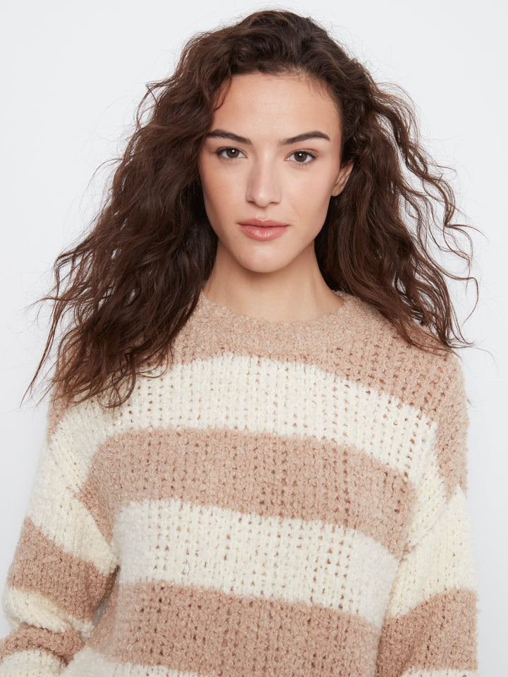 Striped Boucle Yarn Sweater