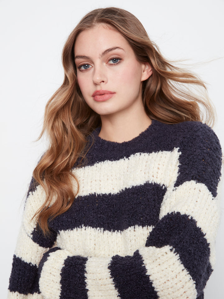 Striped Boucle Yarn Sweater