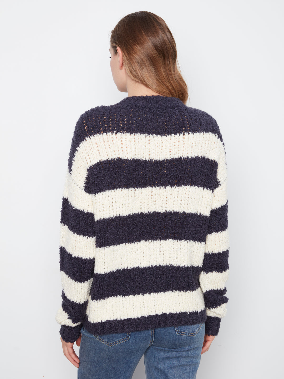 Striped Boucle Yarn Sweater