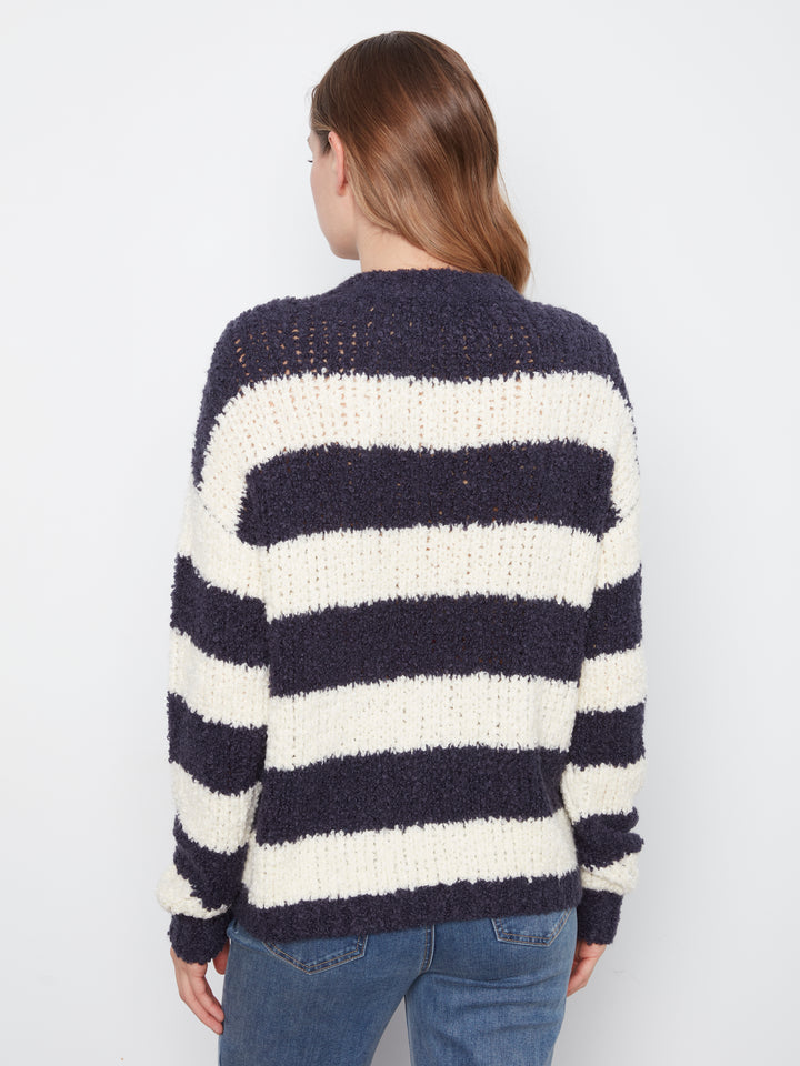 Striped Boucle Yarn Sweater