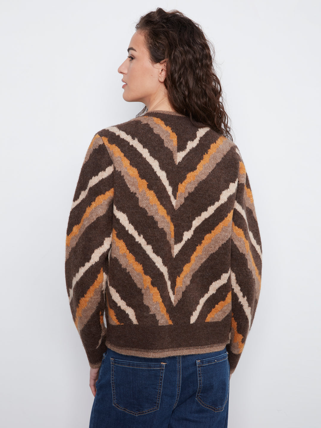 Long Sleeve Crew Neck Jacquard Sweater