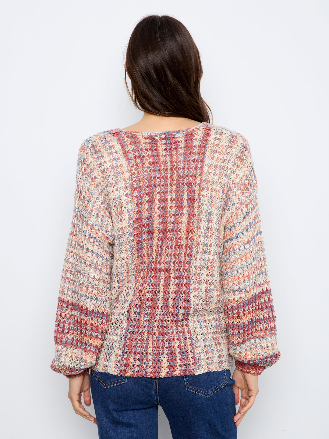 Long Sleeve Drop Shoulder V-Neck Sweater