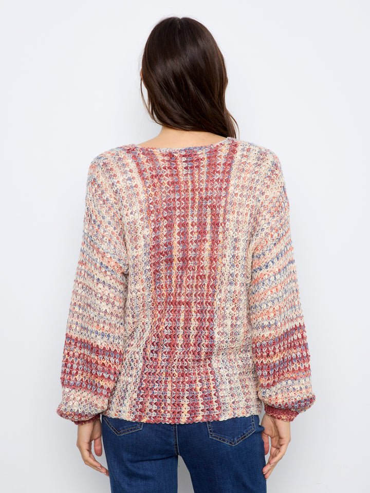 Long Sleeve Drop Shoulder V-Neck Sweater