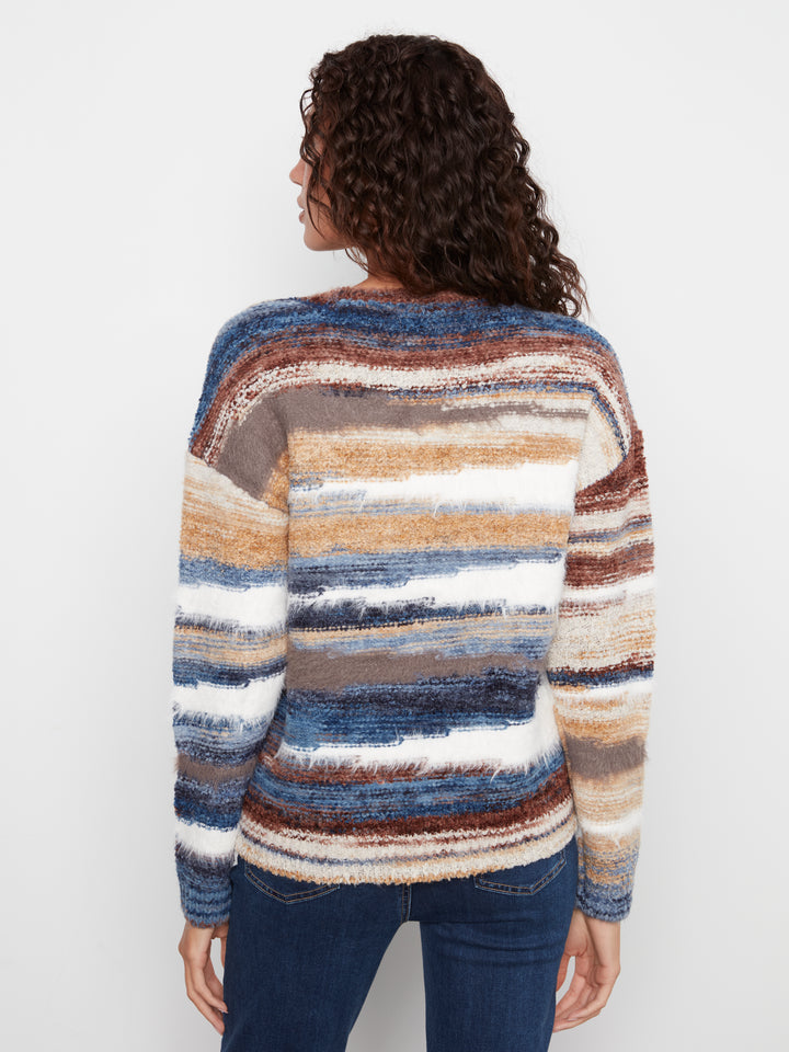Long Sleeve Crew Neck Drop Sleeve Sweater