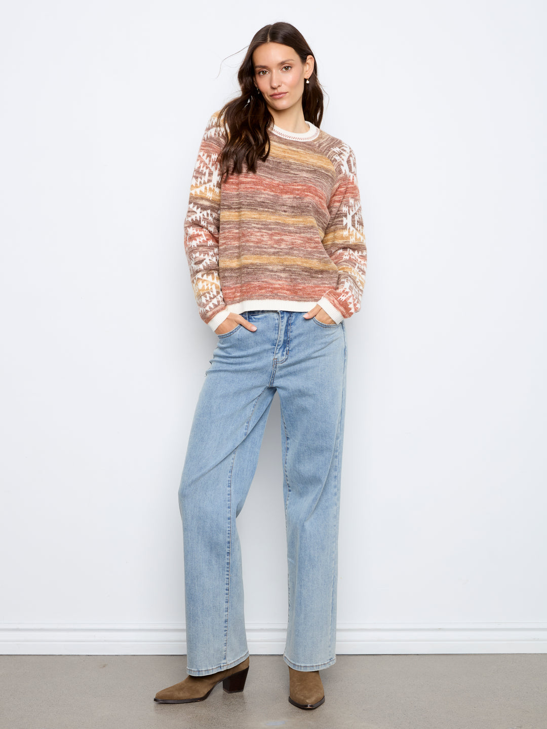 Double Layers Reversible Raglan Long Sleeve Sweater