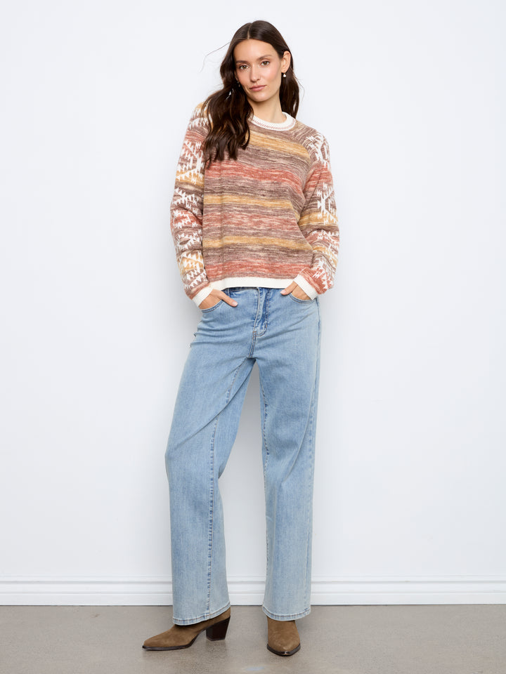 Double Layers Reversible Raglan Long Sleeve Sweater