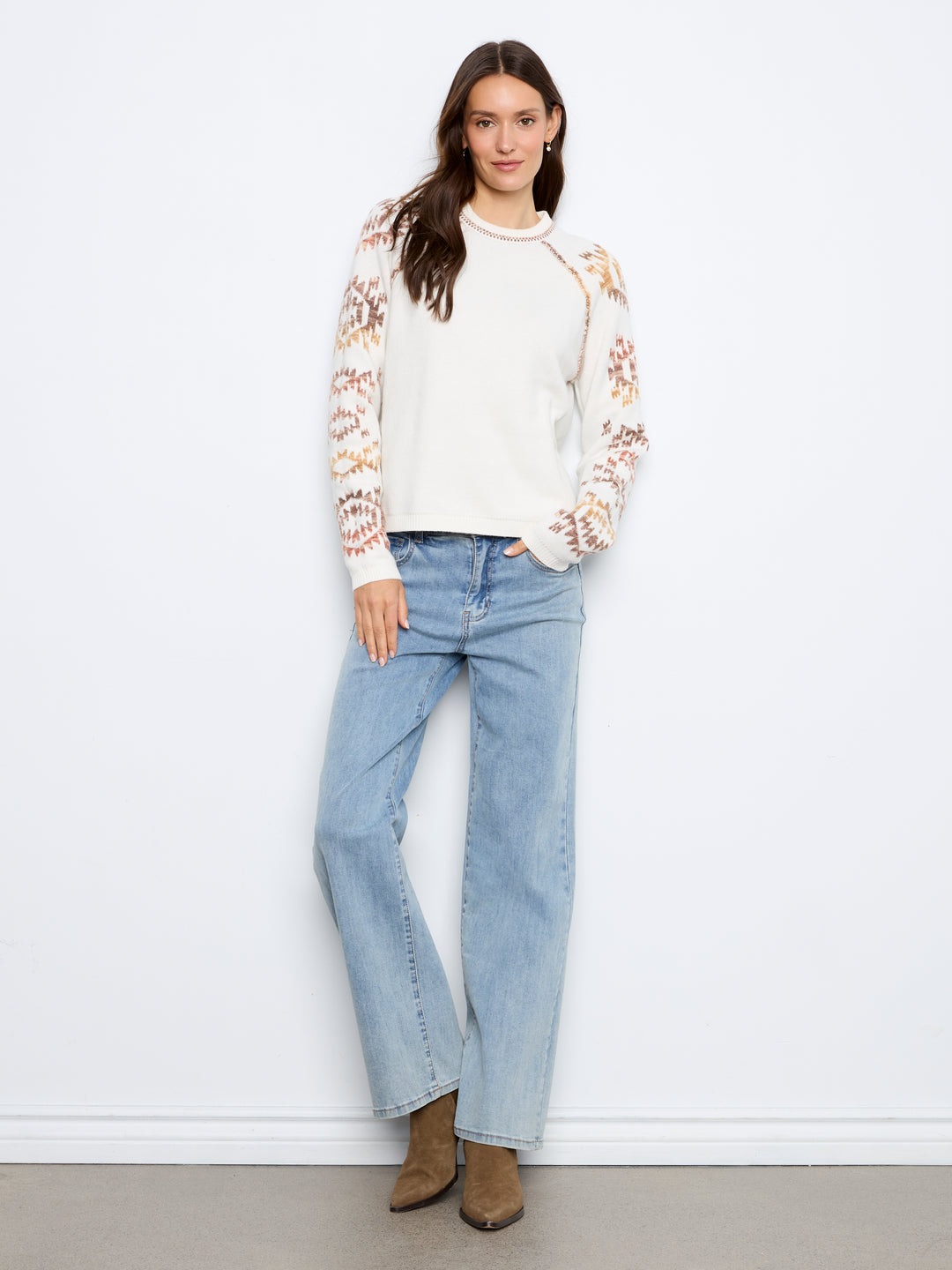 Double Layers Reversible Raglan Long Sleeve Sweater