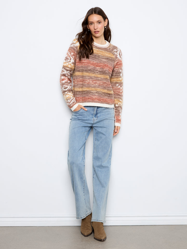 Double Layers Reversible Raglan Long Sleeve Sweater