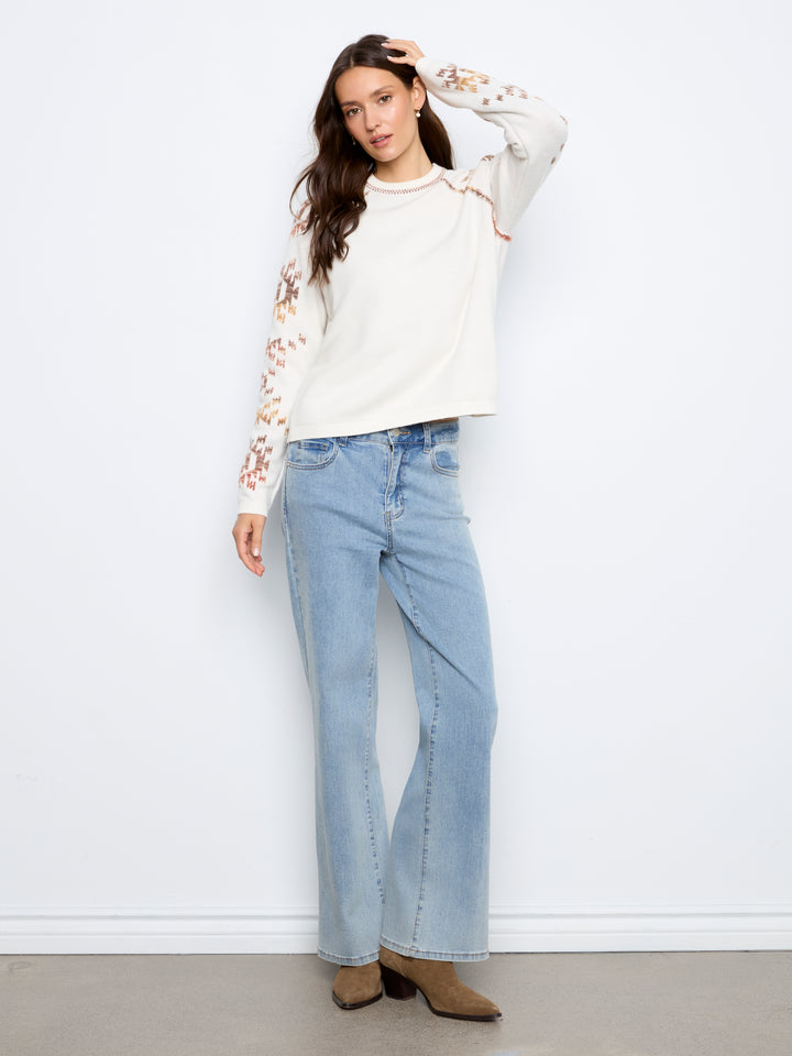 Double Layers Reversible Raglan Long Sleeve Sweater