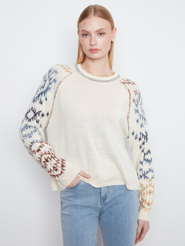 Double Layers Reversible Raglan Long Sleeve Sweater