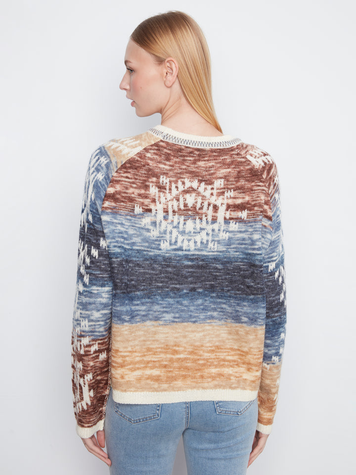 Double Layers Reversible Raglan Long Sleeve Sweater