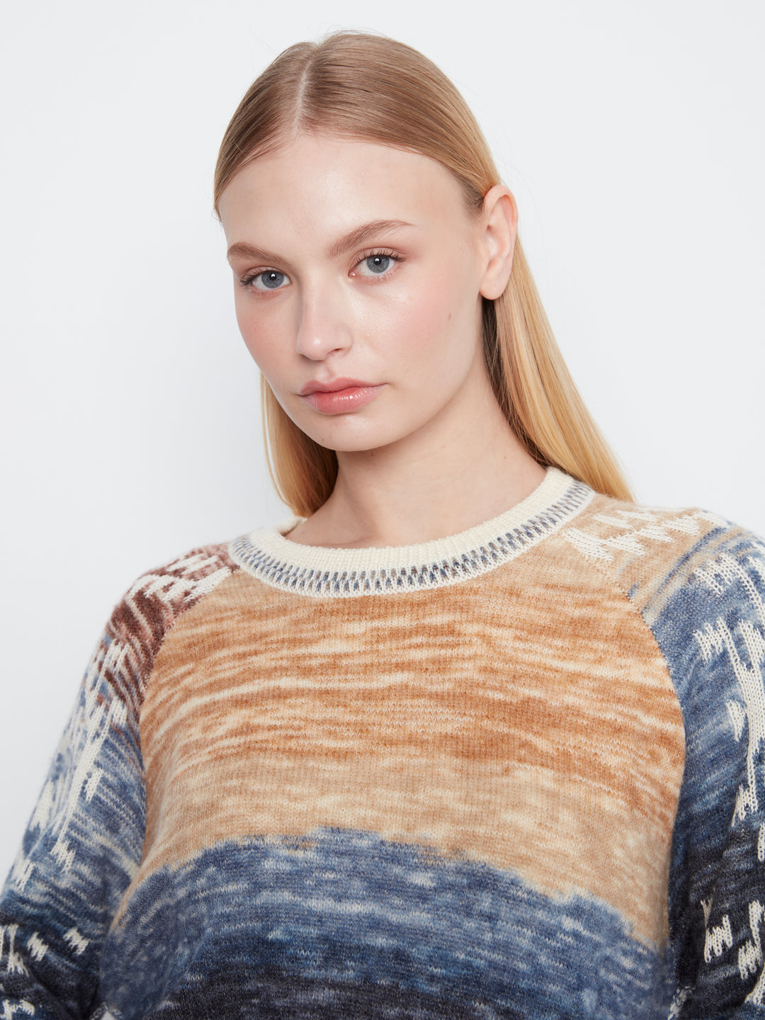 Double Layers Reversible Raglan Long Sleeve Sweater