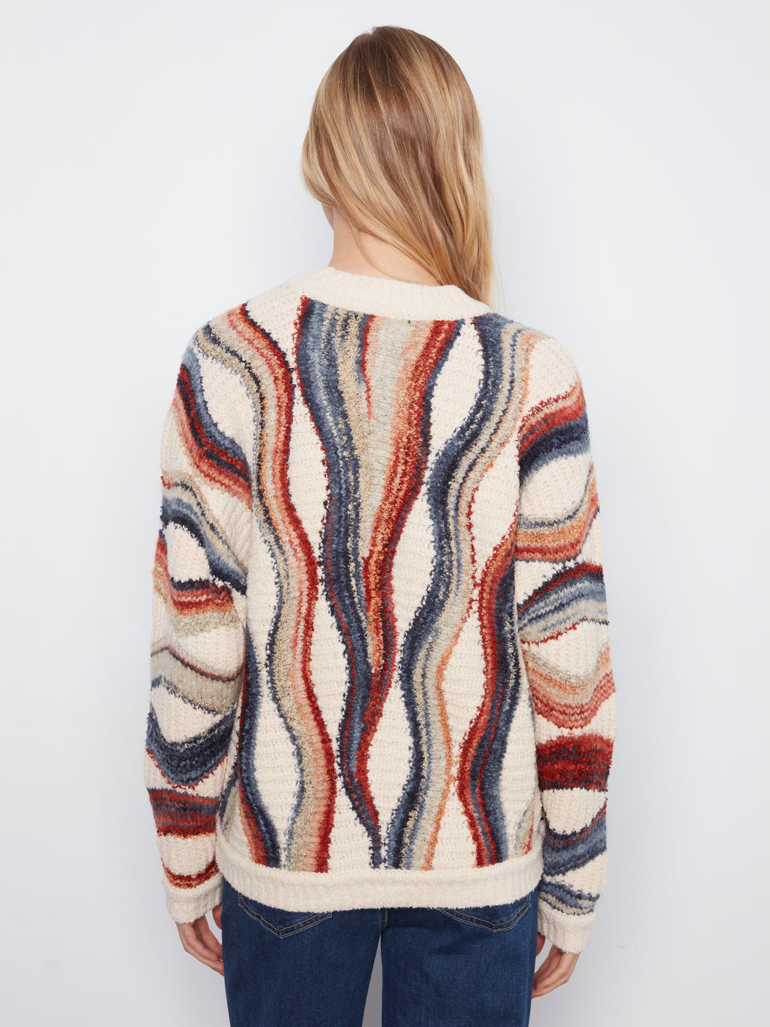 Long Sleeve Crew Neck Novelty Jacquard Sweater