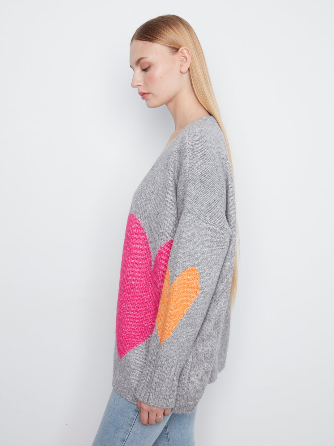 Heart Placement Print Cardigan