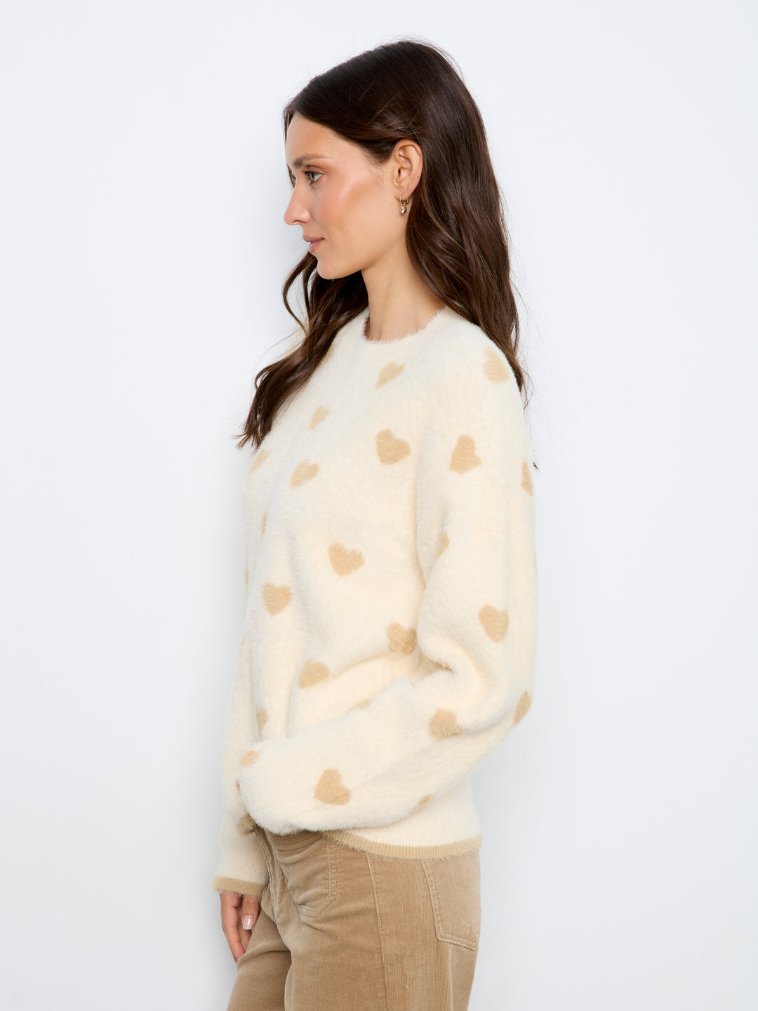 All Over Jacquard Heart Crew Neck Sweater