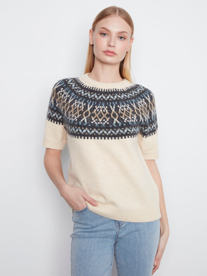 Short Sleeve Raglan Ski Sweater