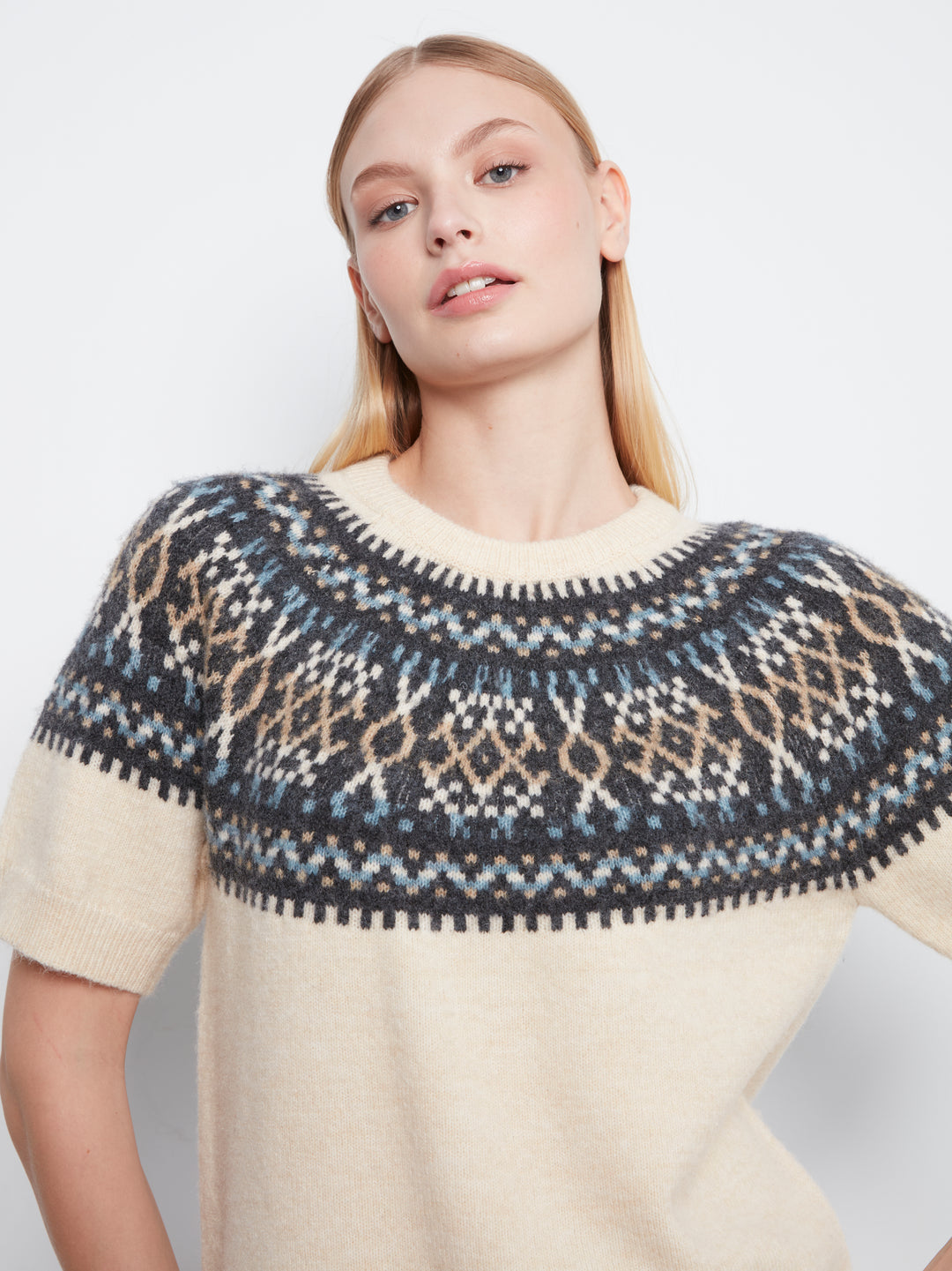 Short Sleeve Raglan Ski Sweater