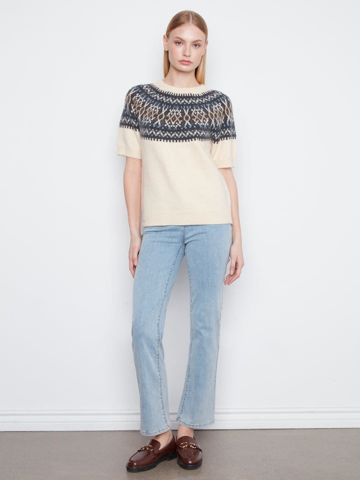 Short Sleeve Raglan Ski Sweater