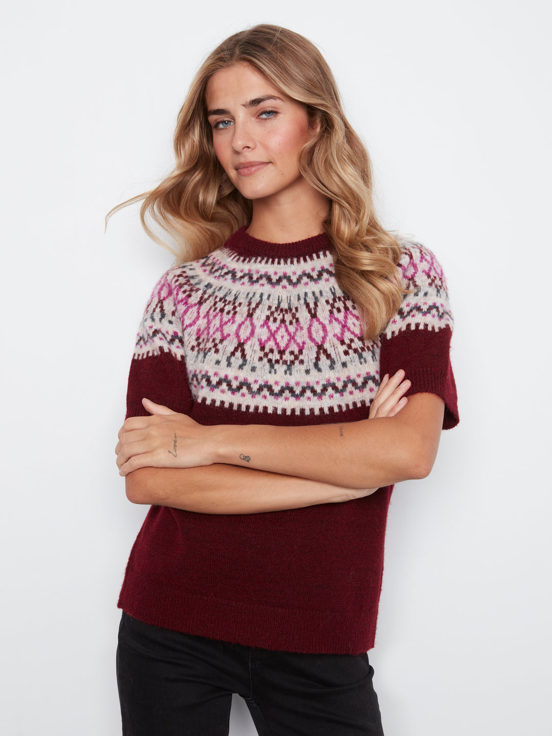 Short Sleeve Raglan Ski Sweater