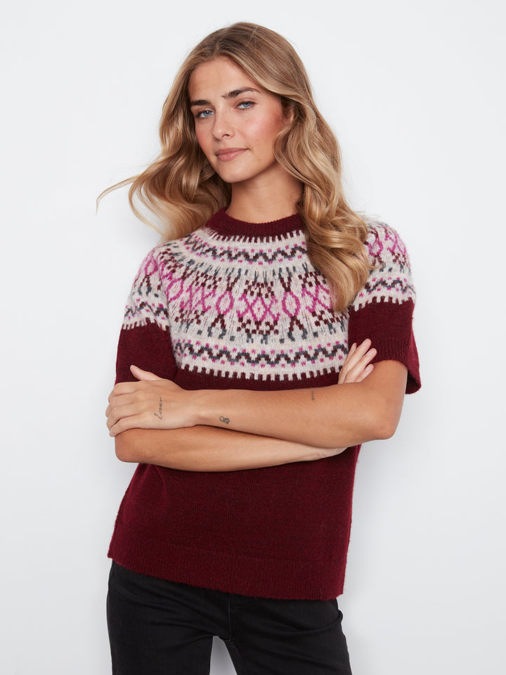 Short Sleeve Raglan Ski Sweater