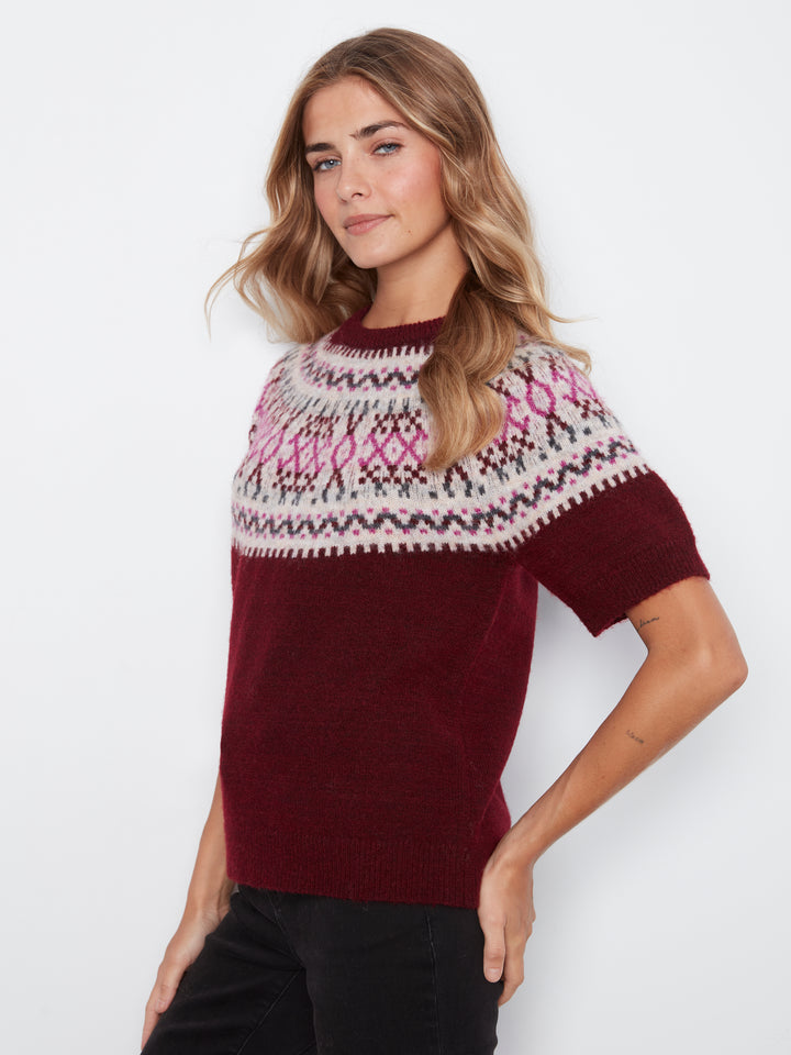 Short Sleeve Raglan Ski Sweater