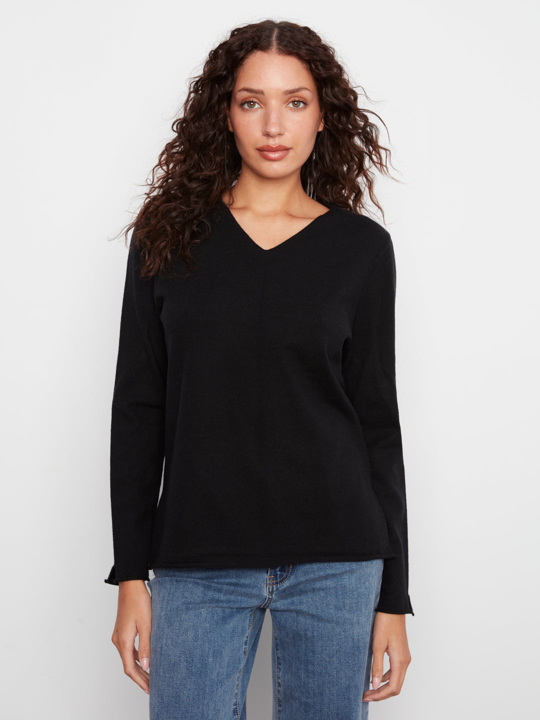 Long Sleeve V Neck Sweater