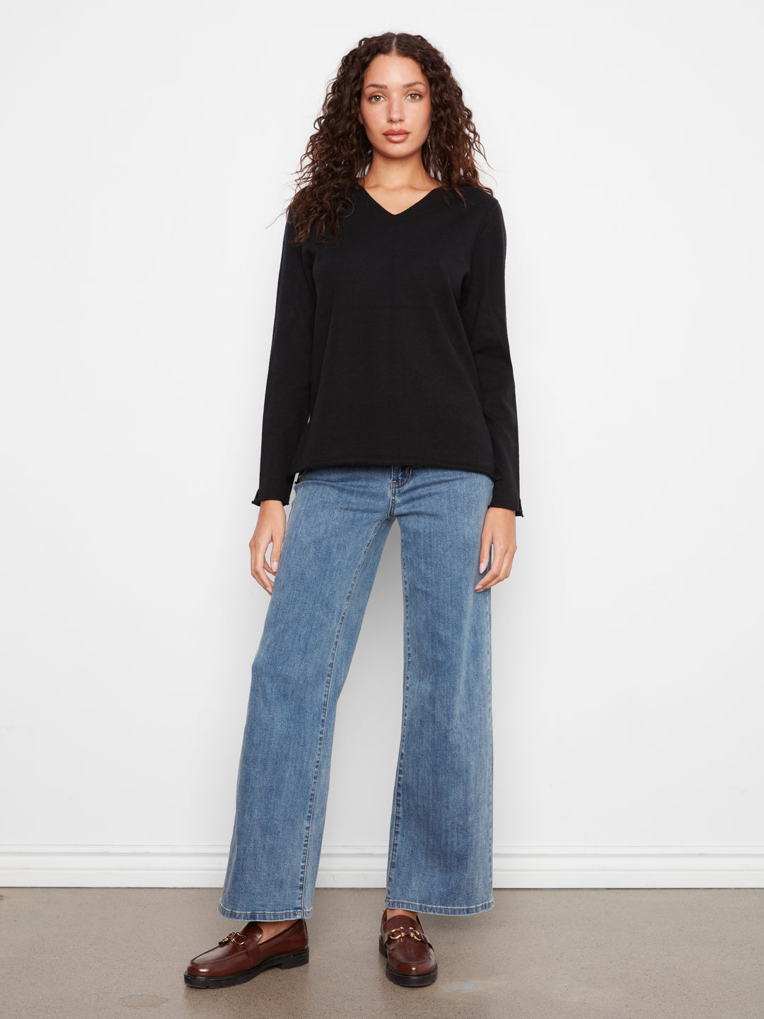 Long Sleeve V Neck Sweater