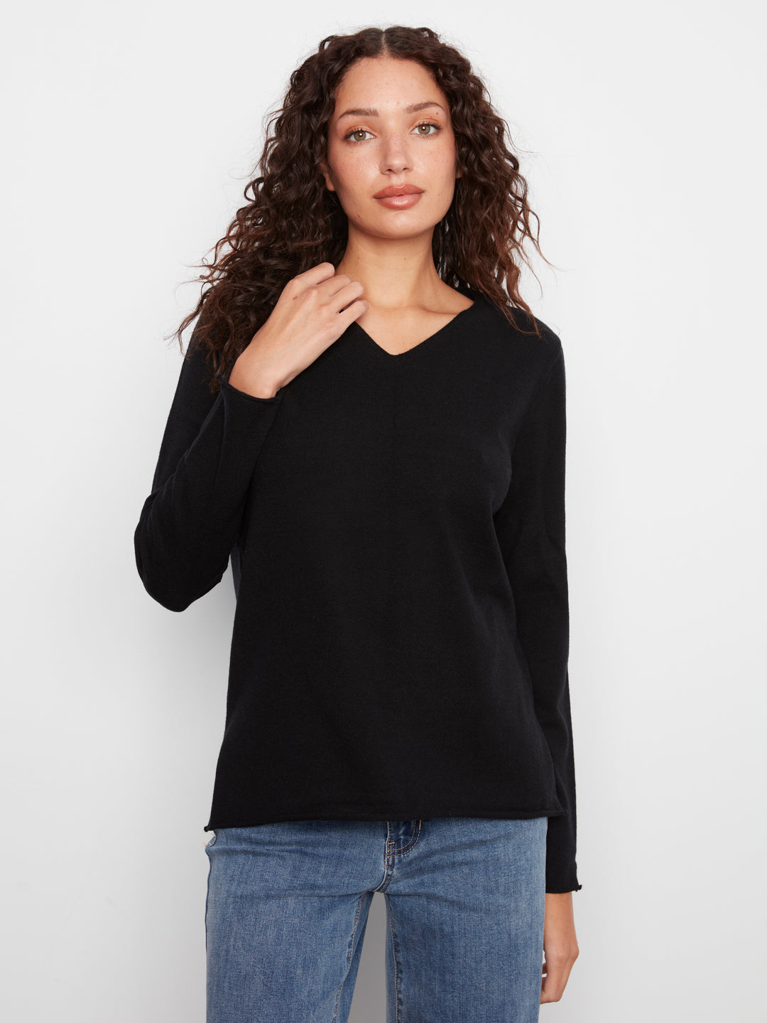 Long Sleeve V Neck Sweater
