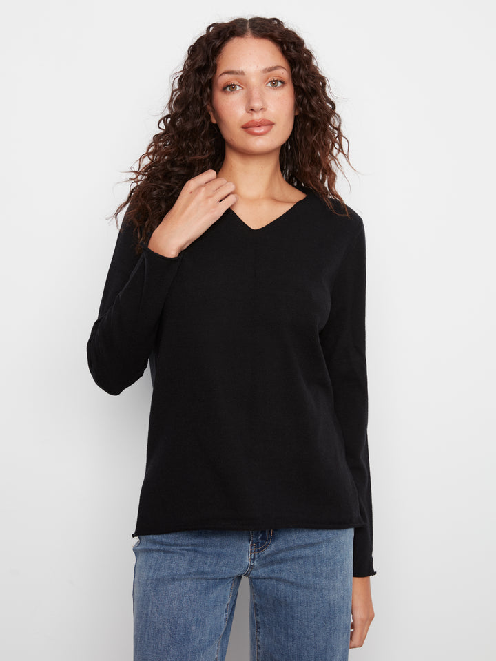 Long Sleeve V Neck Sweater