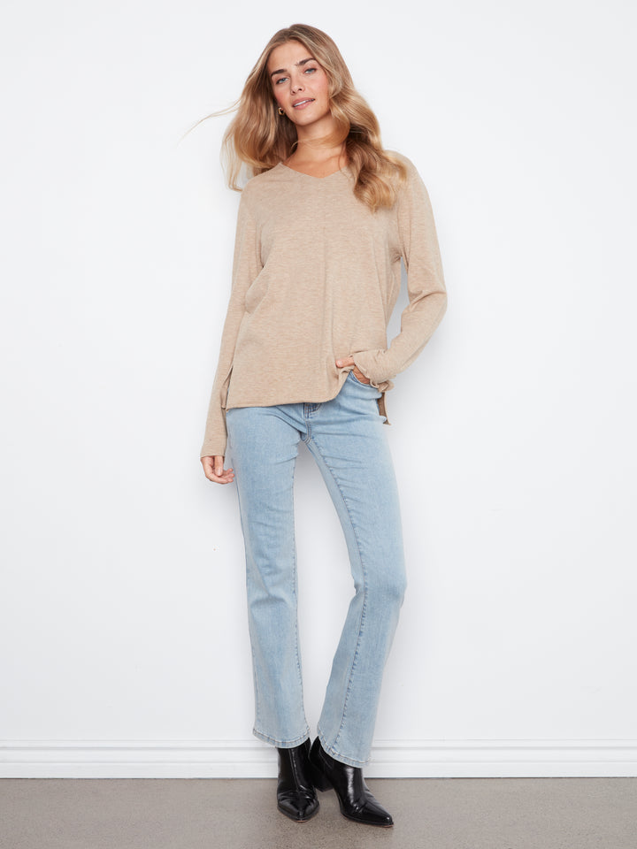 Long Sleeve V Neck Sweater