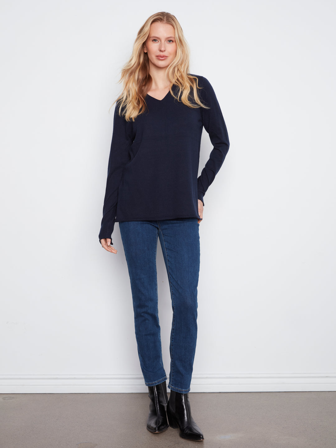 Long Sleeve V Neck Sweater