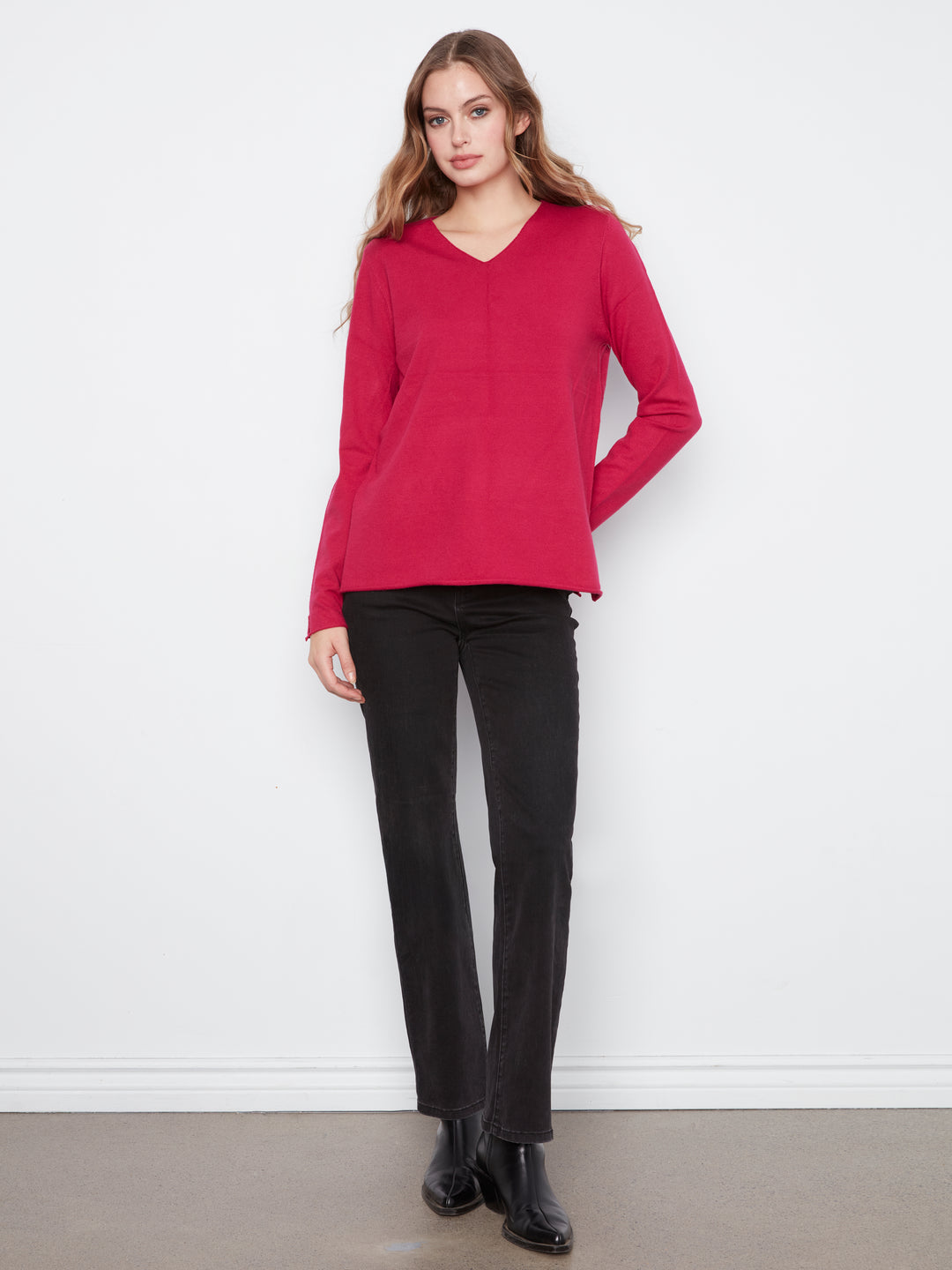 Long Sleeve V Neck Sweater