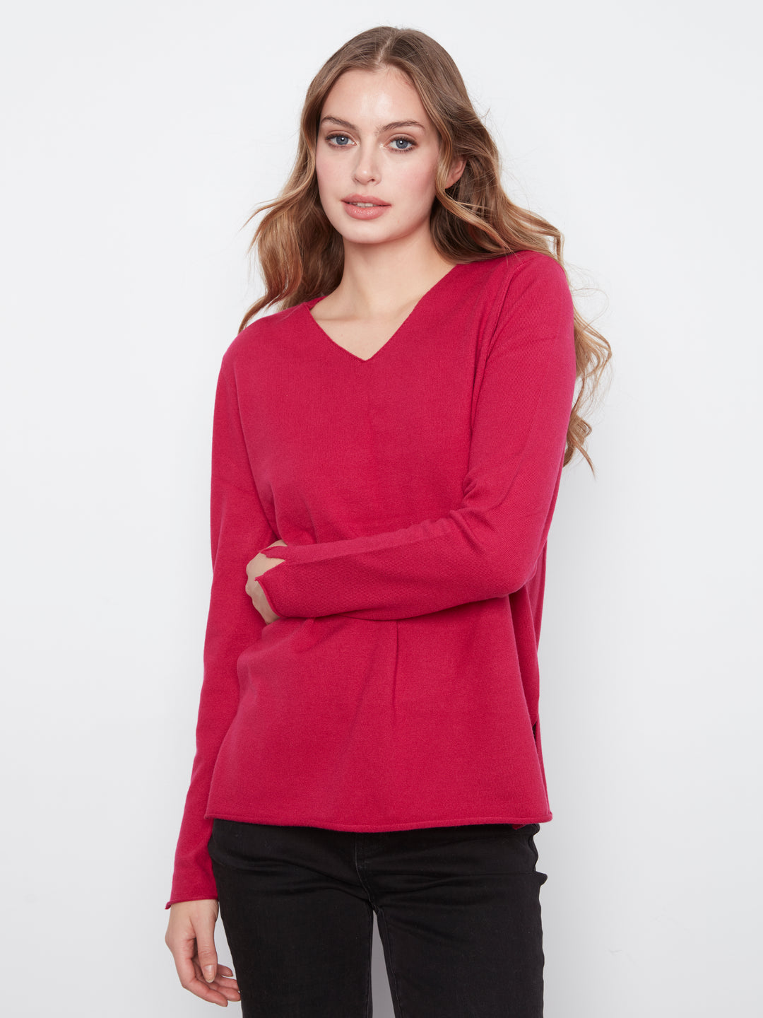 Long Sleeve V Neck Sweater