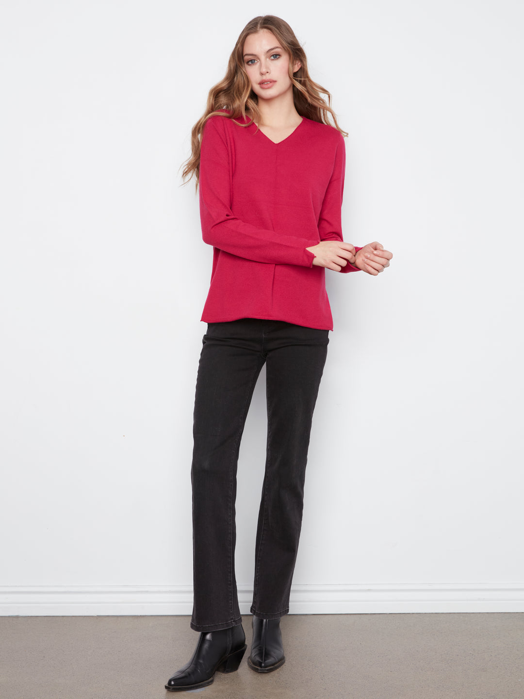 Long Sleeve V Neck Sweater