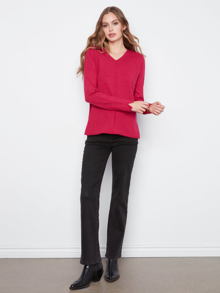 Long Sleeve V Neck Sweater