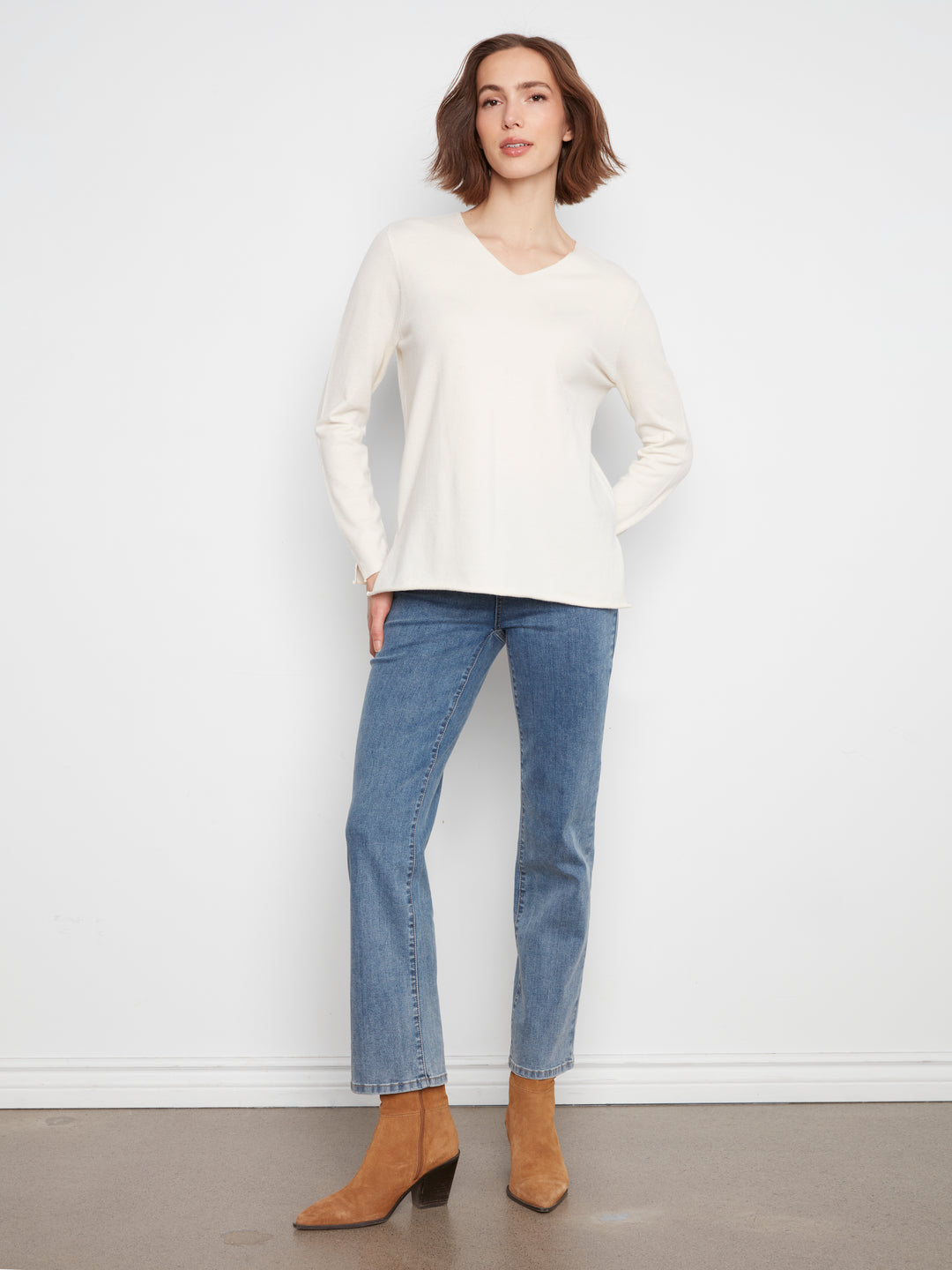 Long Sleeve V Neck Sweater