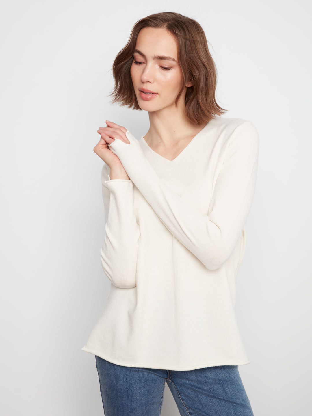 Long Sleeve V Neck Sweater