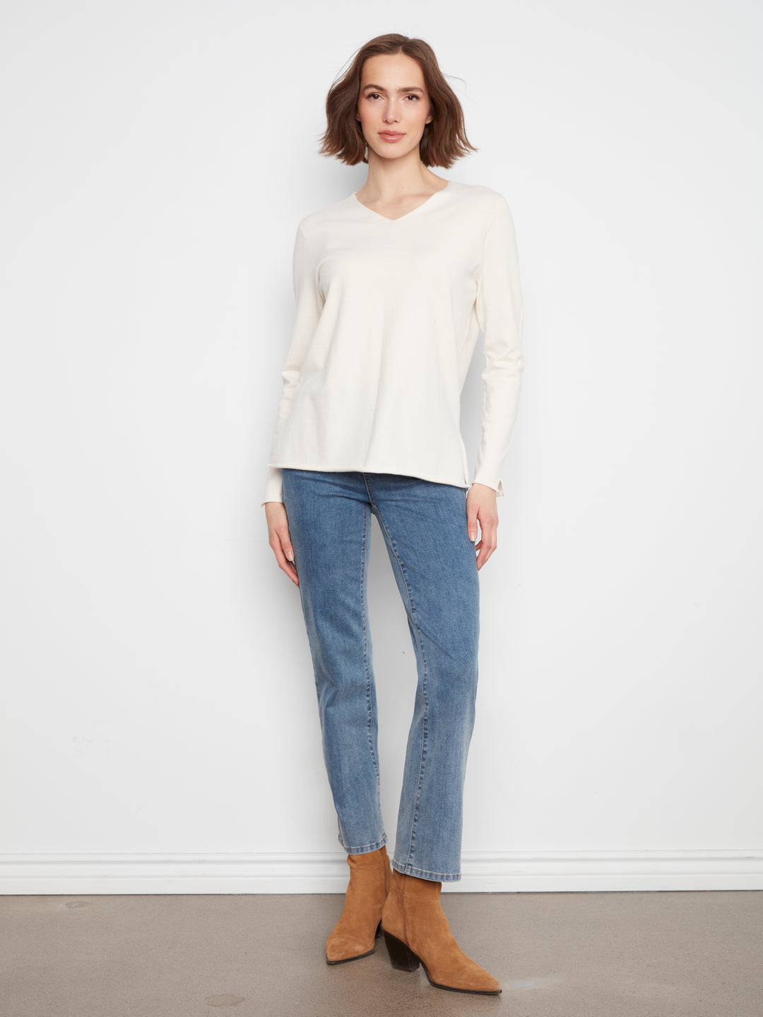 Long Sleeve V Neck Sweater