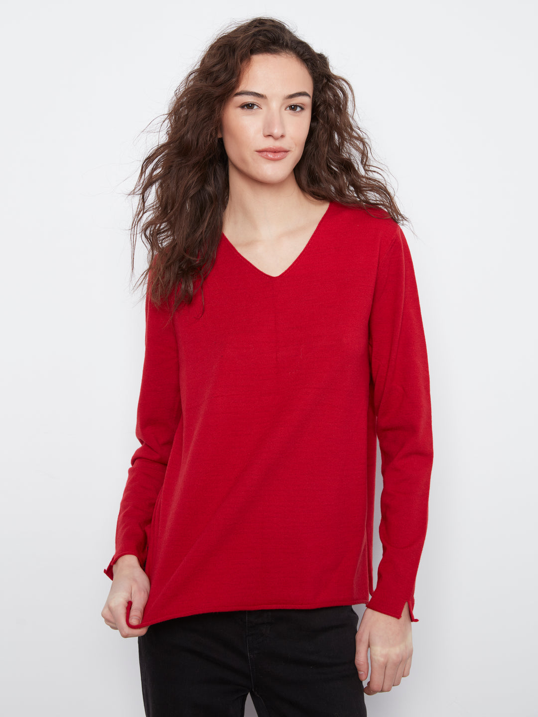 Long Sleeve V Neck Sweater