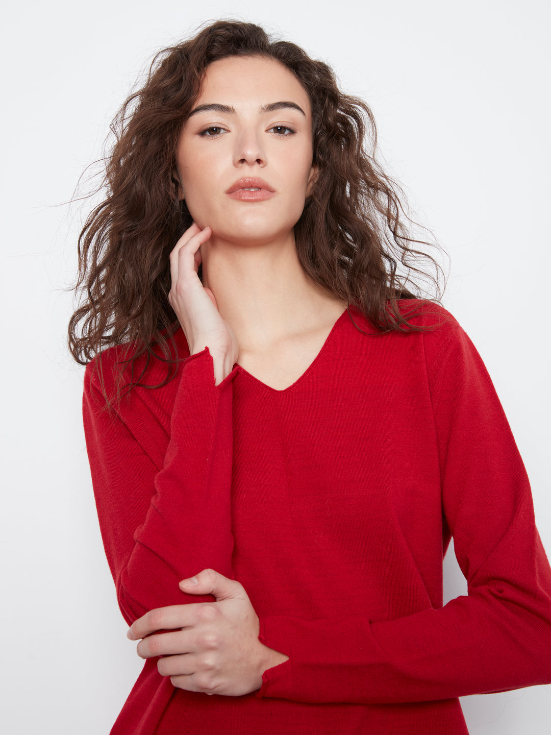 Long Sleeve V Neck Sweater