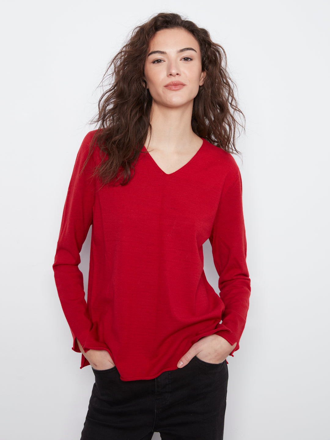 Long Sleeve V Neck Sweater