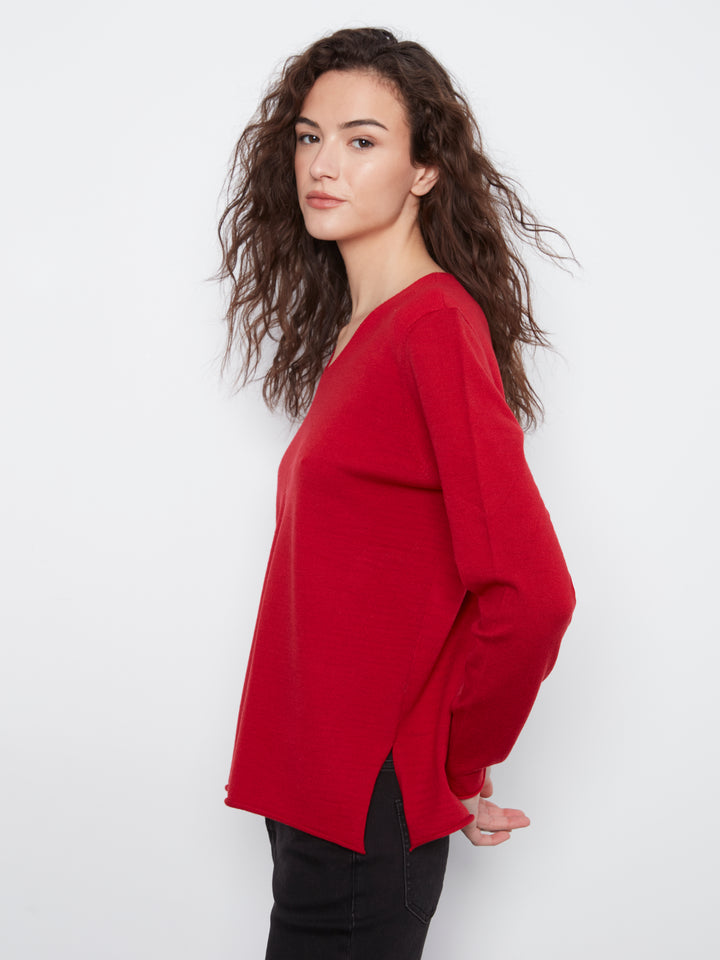 Long Sleeve V Neck Sweater