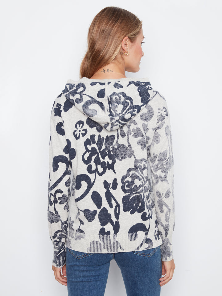 Long Sleeve Printed Hoody Popover Sweater