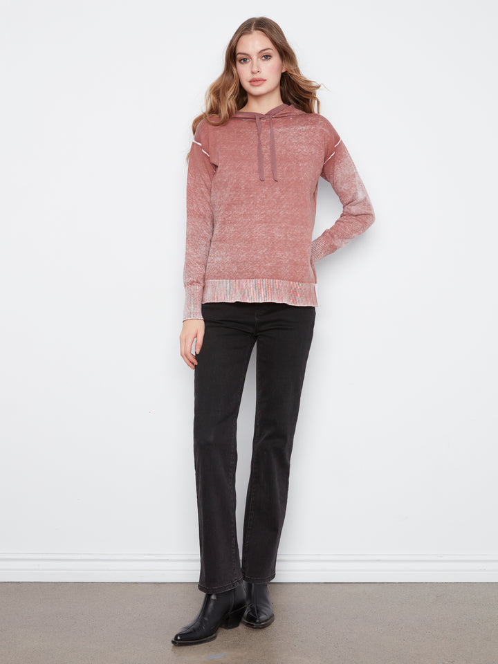 Long Sleeve Printed Hoody Popover Sweater